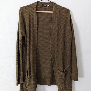 BDG Olive Knit Open Cardigan Size Small